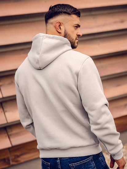 Sudadera tipo canguro con capucha para hombre gris Bolf 1004