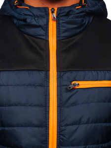 Chaqueta acolchada de entretiempo para hombre color azul oscuro Bolf M10006