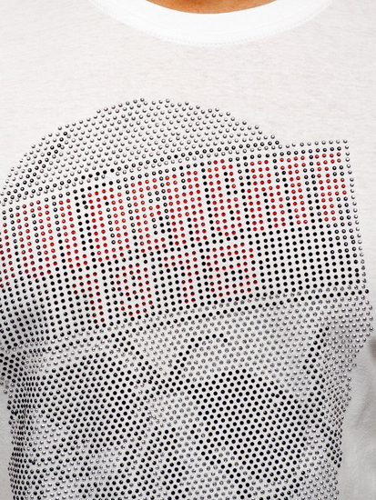 Camiseta de manga corta con estampado para hombre blanco Bolf KS2108