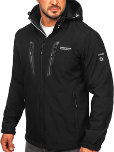 Chaqueta softshell para hombre negro-plateado Bolf WX086
