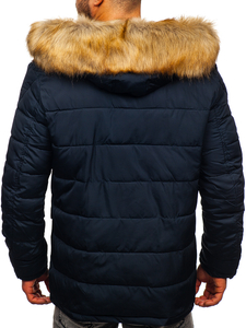 Chaqueta parka de invierno para hombre alaska color azul oscuro Bolf JK361