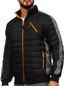 Chaqueta acolchada de entretiempo para hombre negro Bolf 8M909