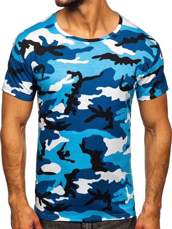 Camiseta de camuflaje azul celeste para hombre color azul celeste Bolf S807