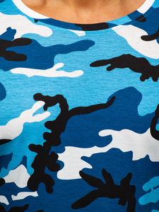 Camiseta de camuflaje azul celeste para hombre color azul celeste Bolf S807