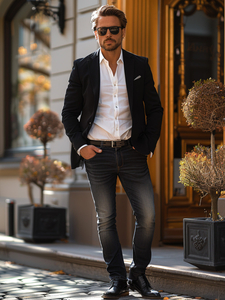 Hombre Blazer elegante Negro Bolf 1652A