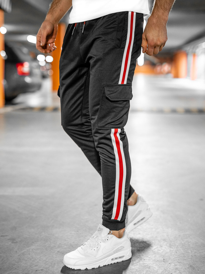 Pantalón jogger de chándal cargo para hombre negro Bolf YLB88018A