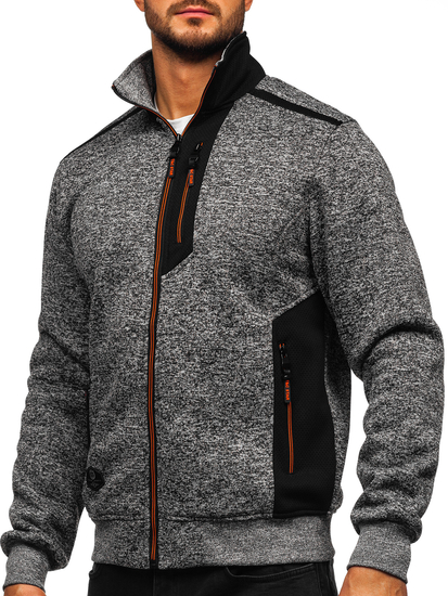 Sudadera-chaqueta con cuello alto antracita Bolf TC1232