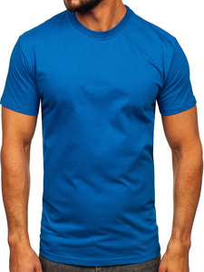 Camiseta lisa de algodón azul para hombre Bolf 192397
