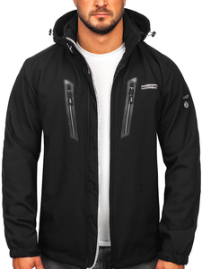 Chaqueta softshell para hombre negro-plateado Bolf WX086