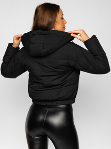 Chaqueta acolchada de invierno con capucha para mujer negro Bolf 16M9080