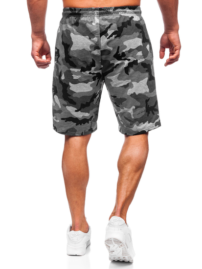Pantalón corto de chándal camuflaje para hombre gris Bolf 8K283