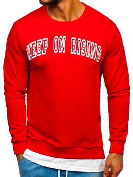 Sudadera sin capucha con impresión para hombre rojo Bolf 11114