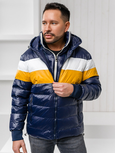 Chaqueta acolchada de invierno para hombre azul oscuro Bolf 6592A1