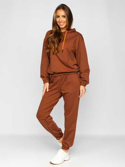 Conjunto de chándal dos piezas para mujer marrón Bolf VE15