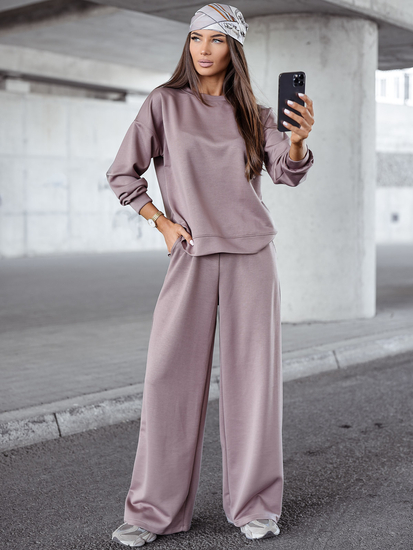 Chándal de dos piezas con cremallera para mujer color mantequilla capuchino Bolf 821111