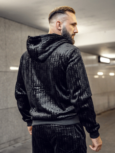 Chándal de velour para hombre negro Bolf 3B113A
