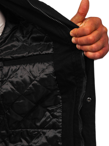 Chaqueta algodón de entretiempo para hombre negro Bolf 10290