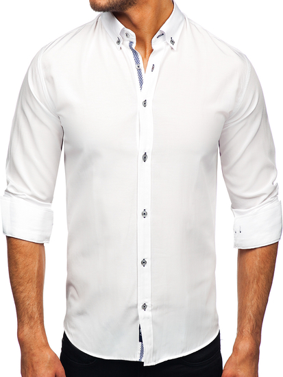 Camisa con manga larga para hombre color blanco Bolf 20717
