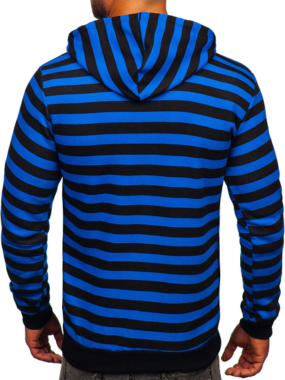 Sudadera estampada con capucha para hombre color azul Bolf 141029