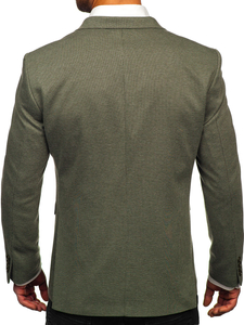 Hombre Chaqueta de traje elegante cruzada Verde Bolf 005