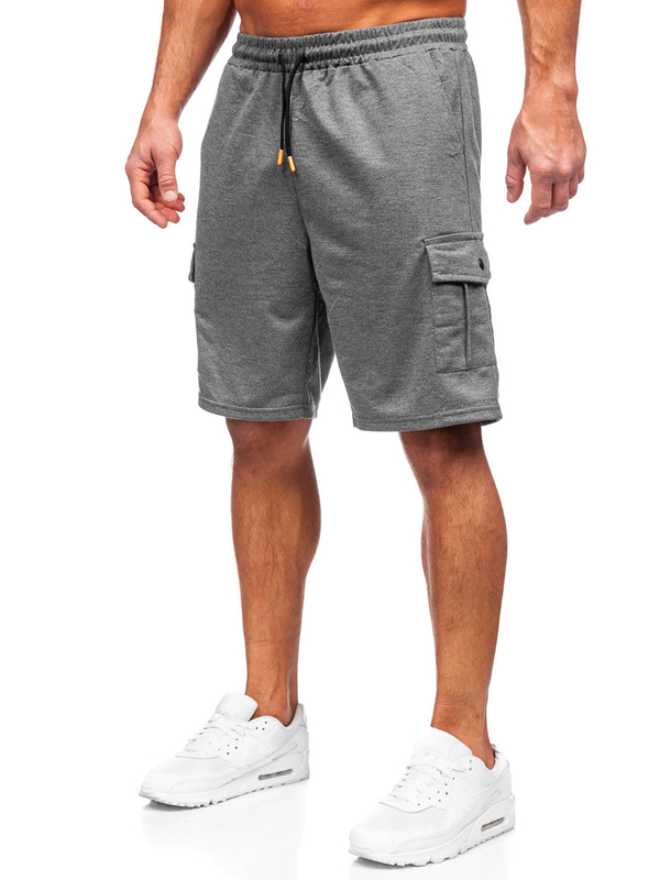 Pantalón corto de chándal cargo para hombre grafito Bolf 8K218