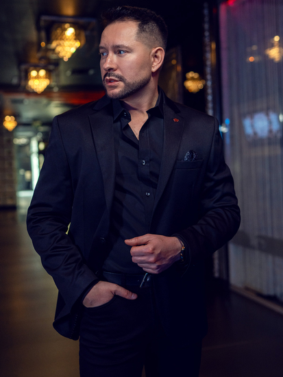 Blazer casual para hombre negro Bolf 026A