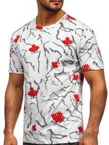 Camiseta estampada para hombre color blanco Bolf 14905
