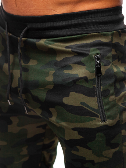 Pantalón corto de chándal camuflaje para hombre caqui Bolf HL9217