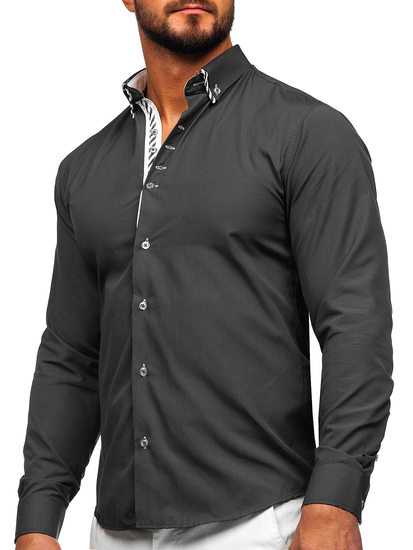 Camisa de manga larga para hombre grafito Bolf 3762