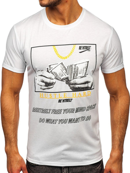 Camiseta estampada para hombre color blanco Bolf KS2538