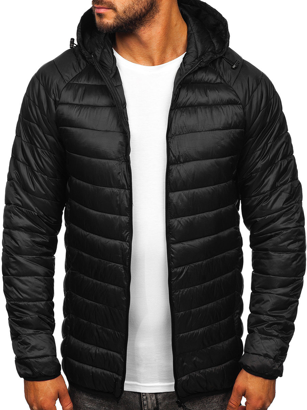 Chaqueta acolchada de entretiempo para hombre negro Bolf  58M13021