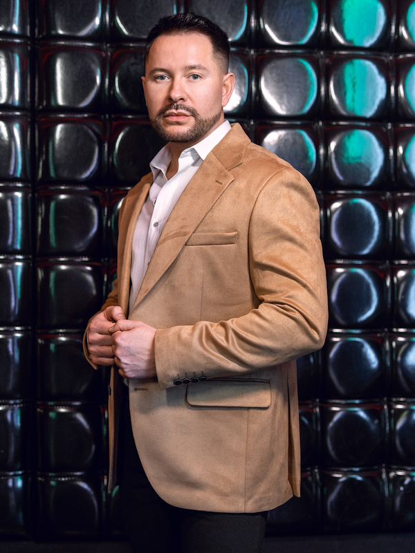 Americana de hombre de terciopelo color camel Bolf 24410