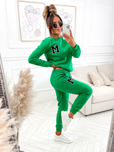 Conjunto de chándal de dos piezas para mujer verde Bolf VE22