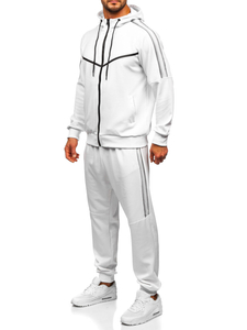 Chándal con capucha e impresión para hombre blanco Bolf 8C8117