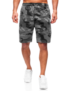 Pantalón corto de chándal camuflaje para hombre grafito Bolf 8K283