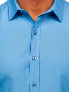 Camisa elegante azul claro de manga larga para hombre Bolf 1703