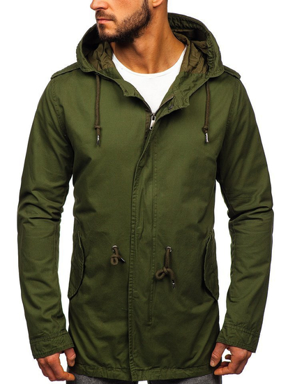 Chaqueta de entretiempo parka para hombre verde Bolf 5391