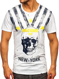 Camiseta estampada para hombre color blanco Bolf Y70006