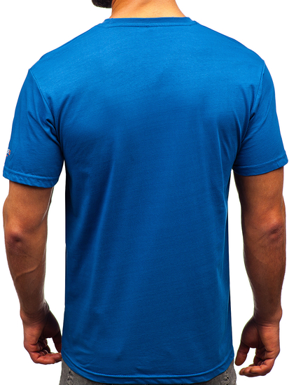 Camiseta algodón de manga corta para hombre azul Bolf 14732