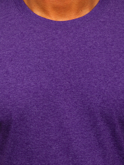 Camiseta de manga corta sin impresión para hombre violeta Bolf B10