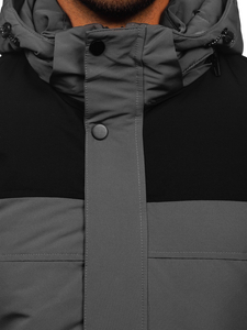 Chaqueta de invierno con capucha para hombre grafito Bolf 22M322