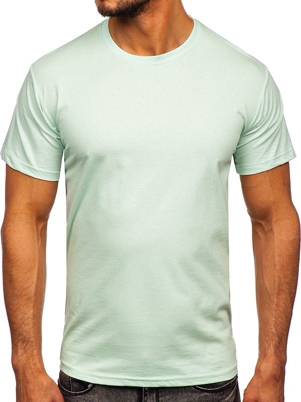 Camiseta lisa de algodón color menta claro para hombre Bolf 192397