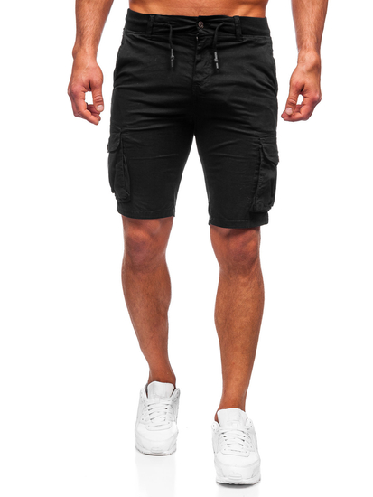 Pantalón corto tipo cargo shorts para hombre negro Bolf BB70010