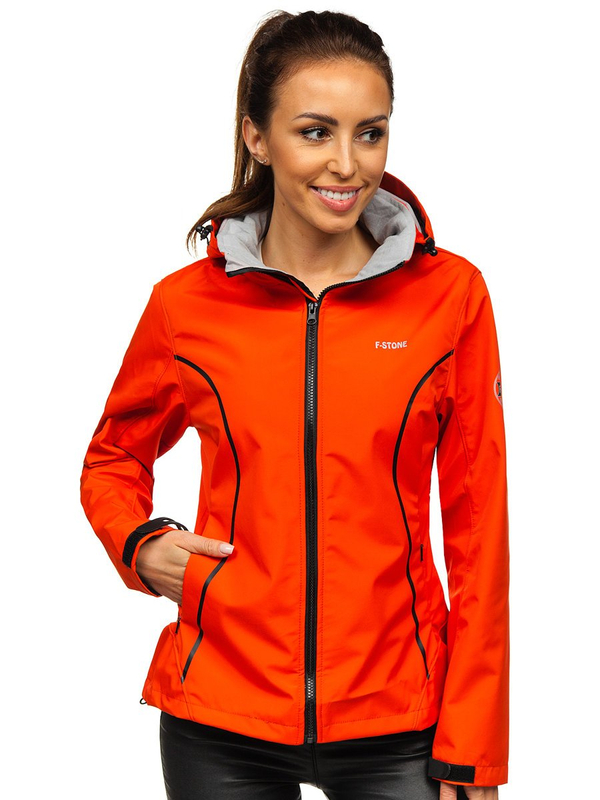 Chaqueta de entretiempo softshell para mujer color naranja Bolf S010