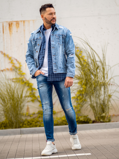 Chaqueta vaquera para hombre azul claro Bolf MJ501BC