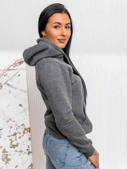 Sudadera estilo canguro para mujer Grafito Bolf W02A1