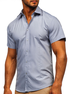 Camisa de manga corta para hombre gris Bolf 7501