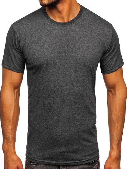 Camiseta lisa de algodón grafito para hombre Bolf 192397