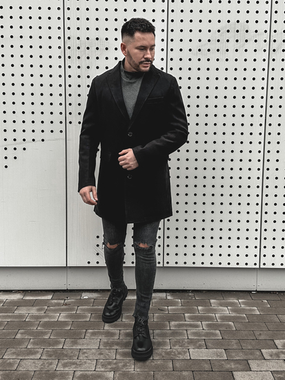 Abrigo de invierno para hombre color negro Bolf 1047-1