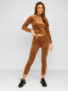 Conjunto velur de chándal para mujer marrón Bolf 7511